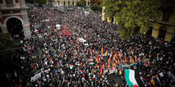 Miles protestan en Italia por el genocidio en Gaza