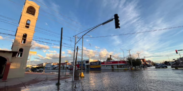 NCG bajo el agua, se desbordó el Río Casa Grandes