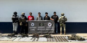 Capturan a célula del CJNG en Michoacán: cinco extorsionadores de limoneros caen con arsenal en Tierra Caliente