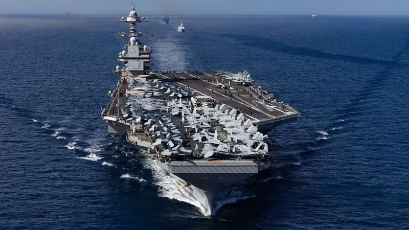 Portaaviones estadounidense USS Gerald R. Ford llega al Caribe y dispara alertas en Venezuela