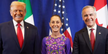 Sheinbaum, Trump y Carney sellan la «excelente» relación norteamericana en medio de tensiones comerciales