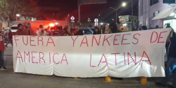 Manifestación en Juárez contra intervención en Venezuela