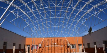 Obras Públicas  construye domo en primaria Francisco I. Madero