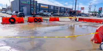 Detecta JMAS diez hundimientos tras lluvias históricas en Juárez