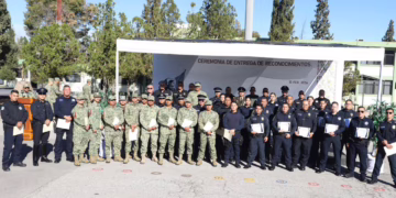 Ejército Mexicano reconoce a policías de la SSPE por actos destacados