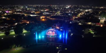 Inauguran fuentes multimedia en el Lago Las Garzas de Guachochi