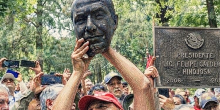 La estatua que terminó de caer