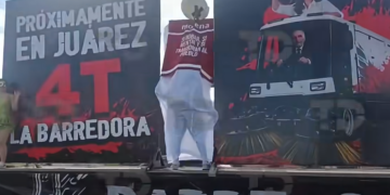 Protesta rodante contra la cuarta transformación cruza las calles de la frontera